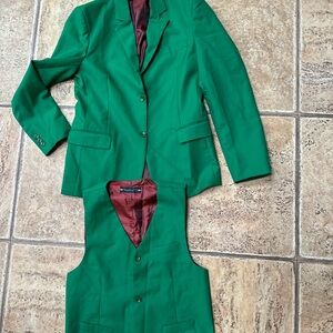 Kelky Green young man size 14 Suit & Vest with pants Set